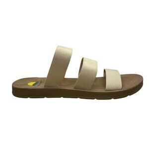 Maui Island Women’s Beige Triple-Strap Design Laguna Slide Sandals Size 10M